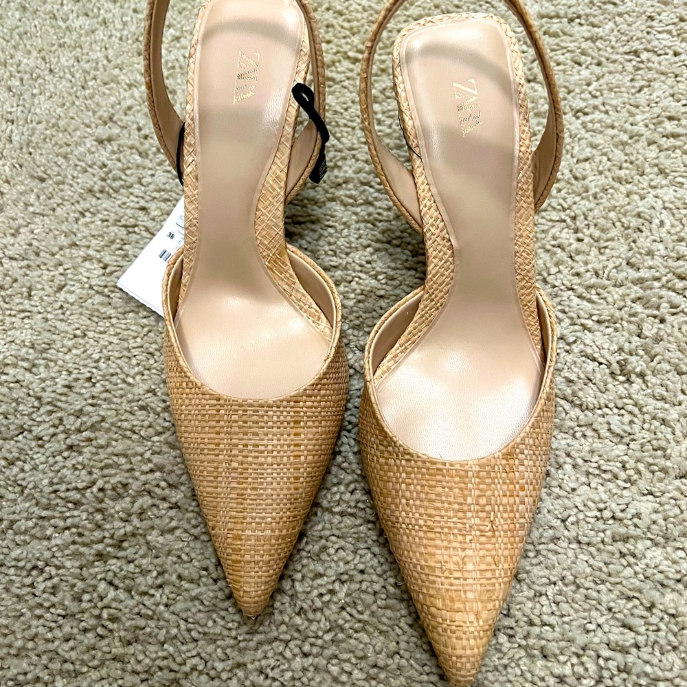 Zara pointed Slingback heels size 6.